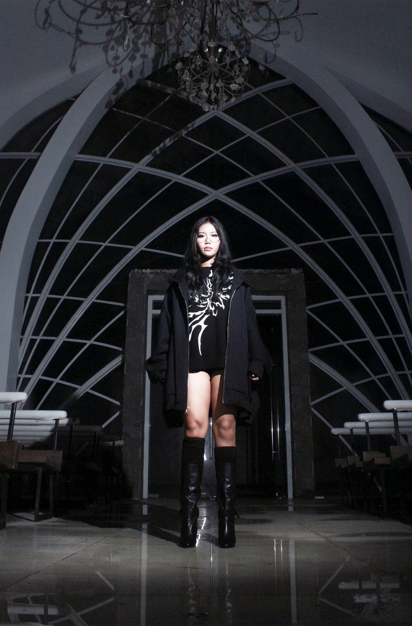 BATWING ZIP-UP JACKET BLACK