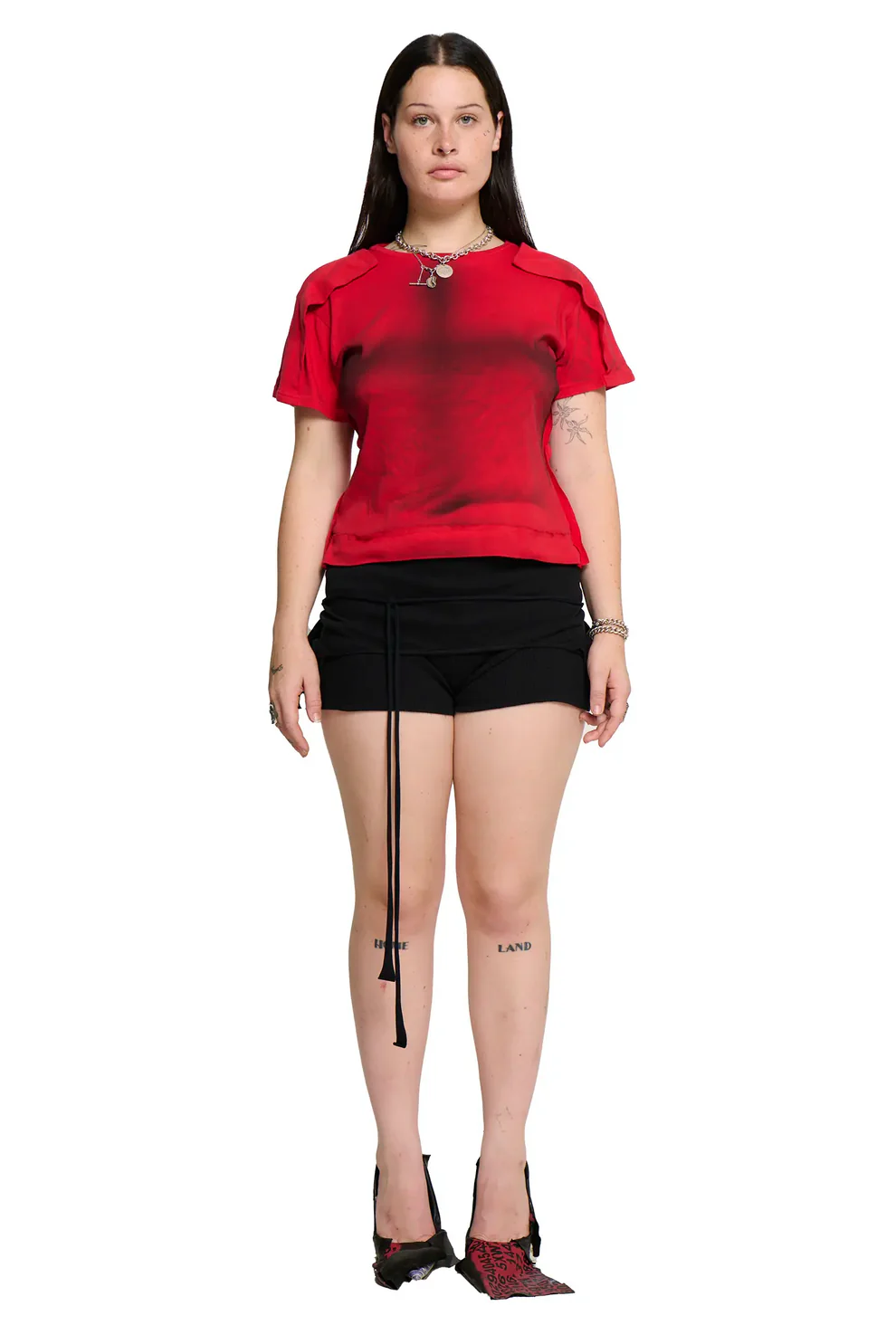 PLACKED T-SHIRT RED