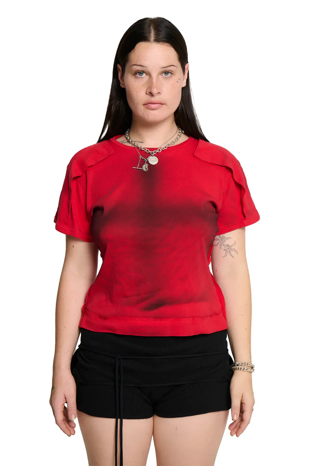 PLACKED T-SHIRT RED