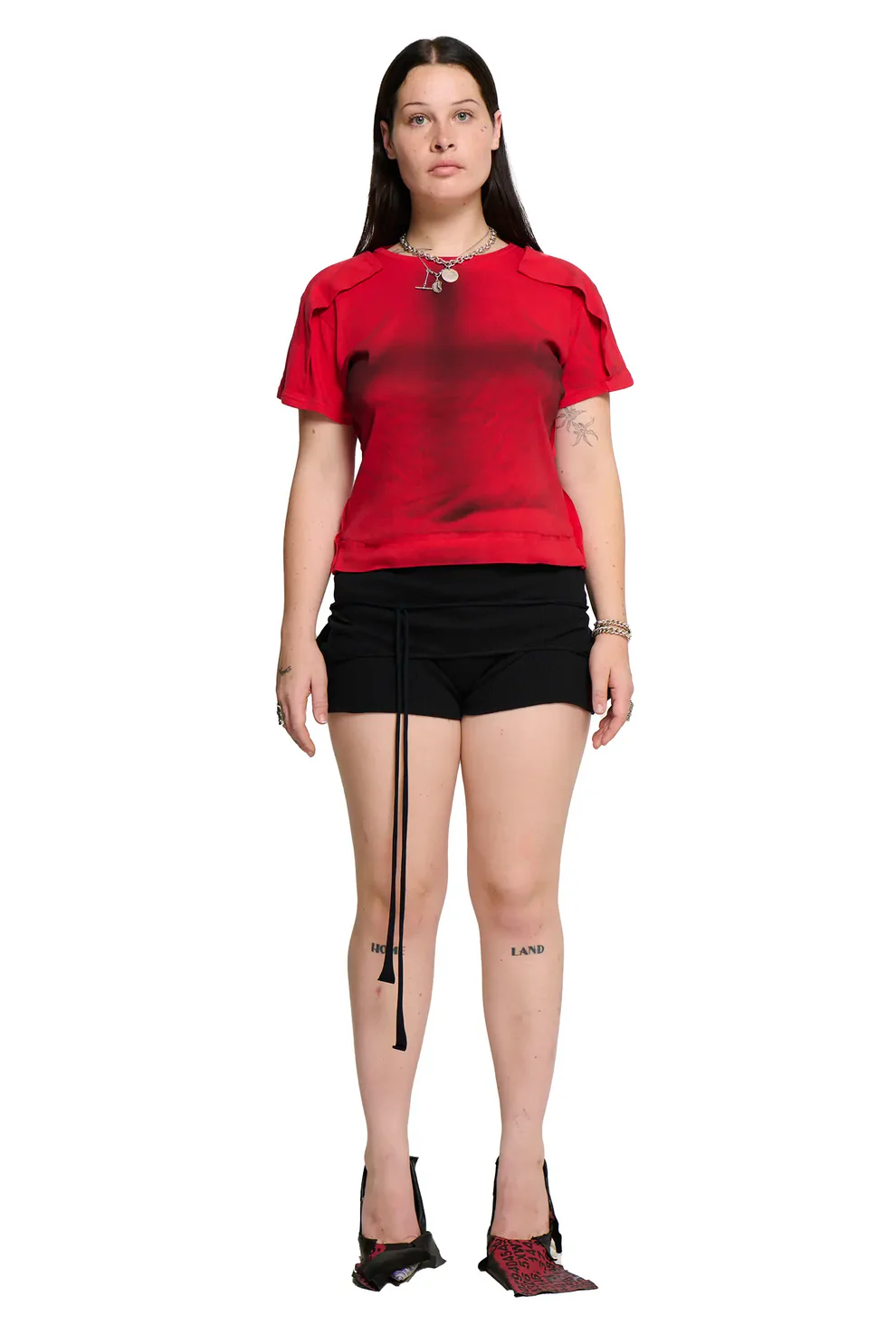 PLACKED T-SHIRT RED