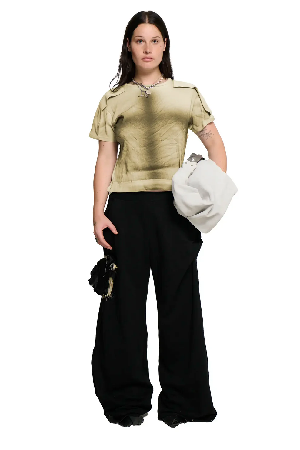 PLACKED T-SHIRT BEIGE