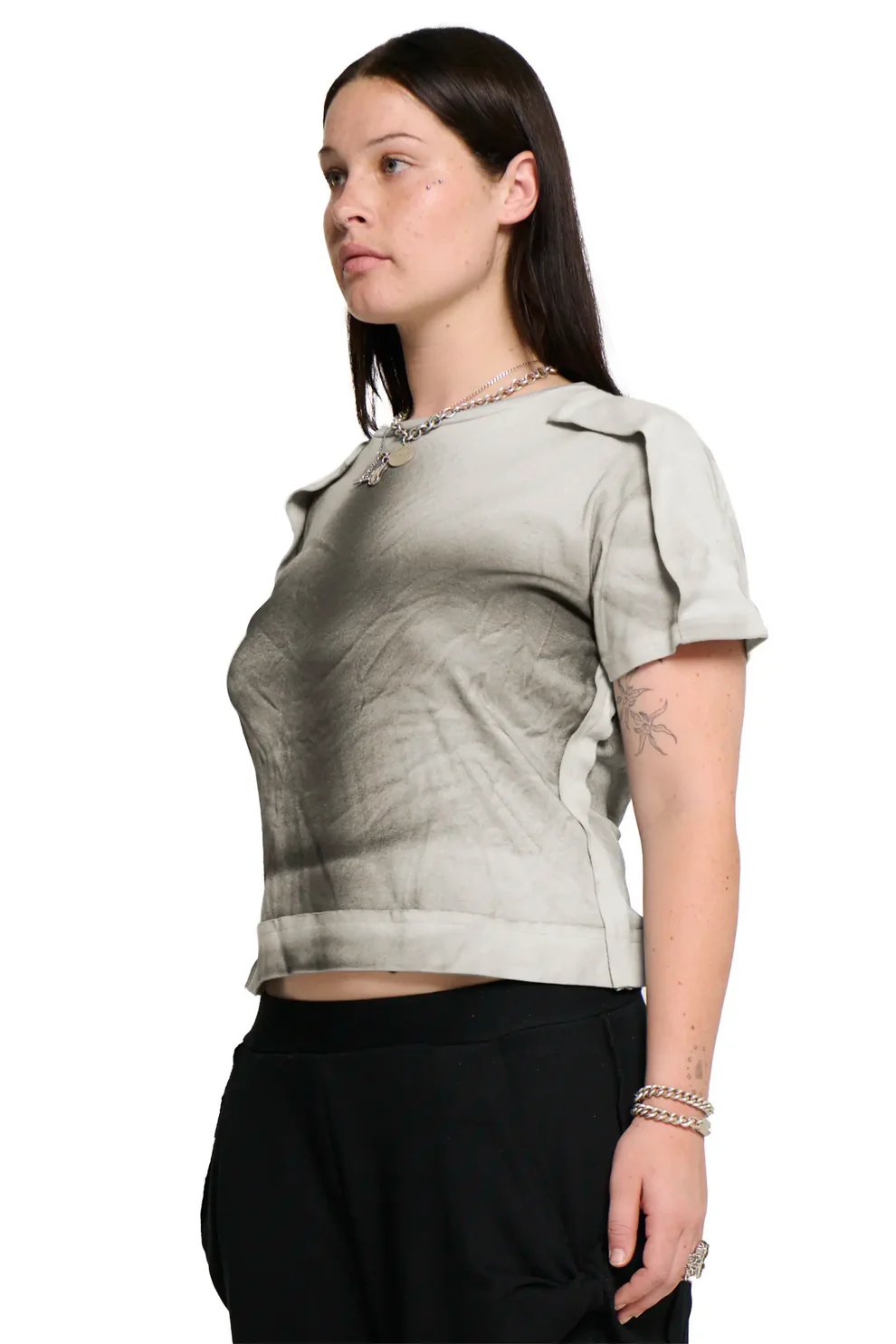 PLACKED T-SHIRT WHITE