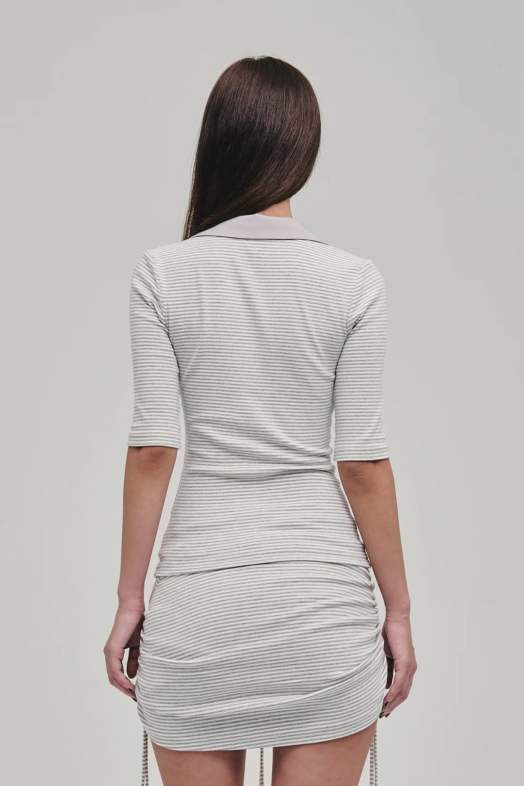 TUTOR STRIPPED POLO GREY