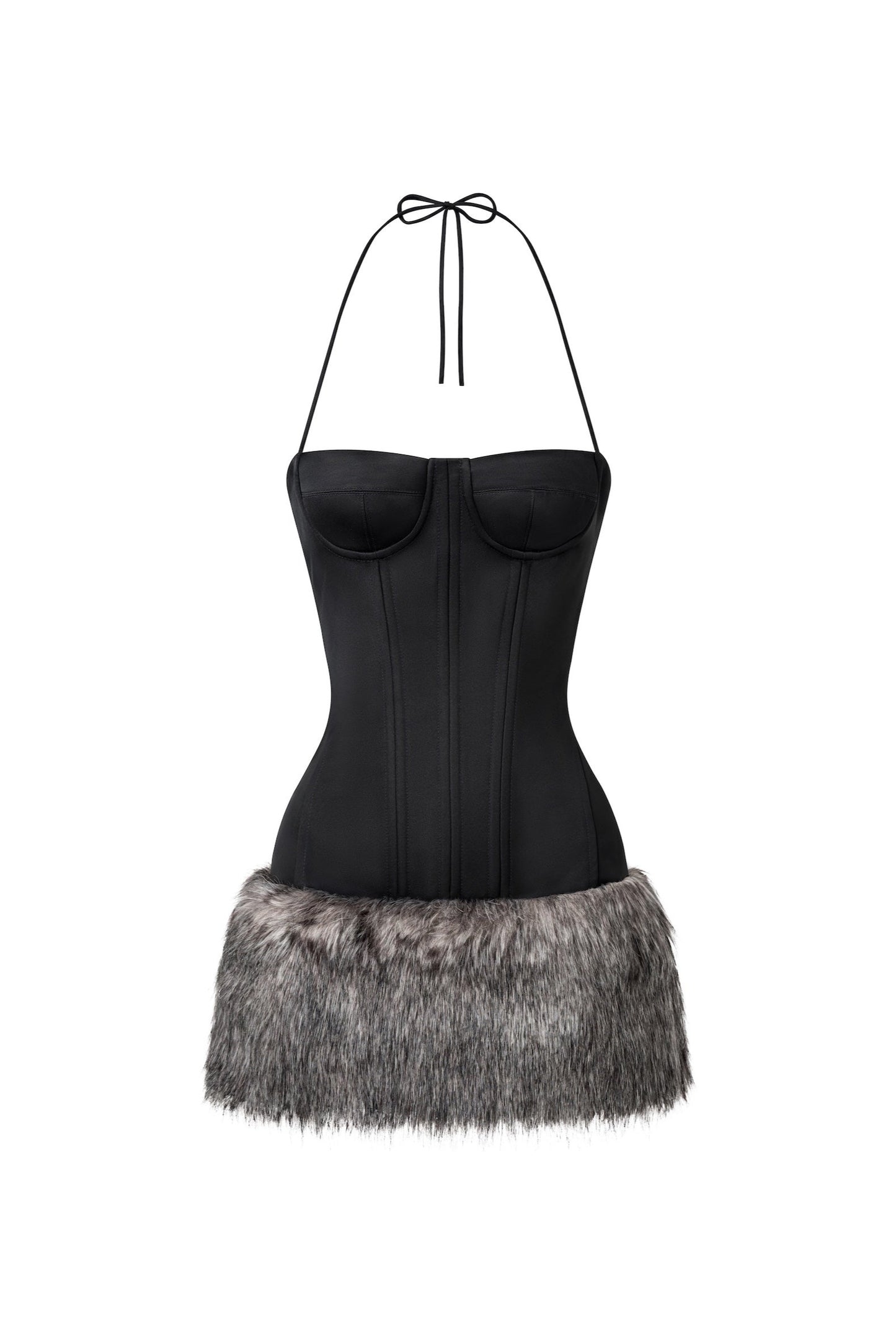 EVE CORSET FUR DRESS