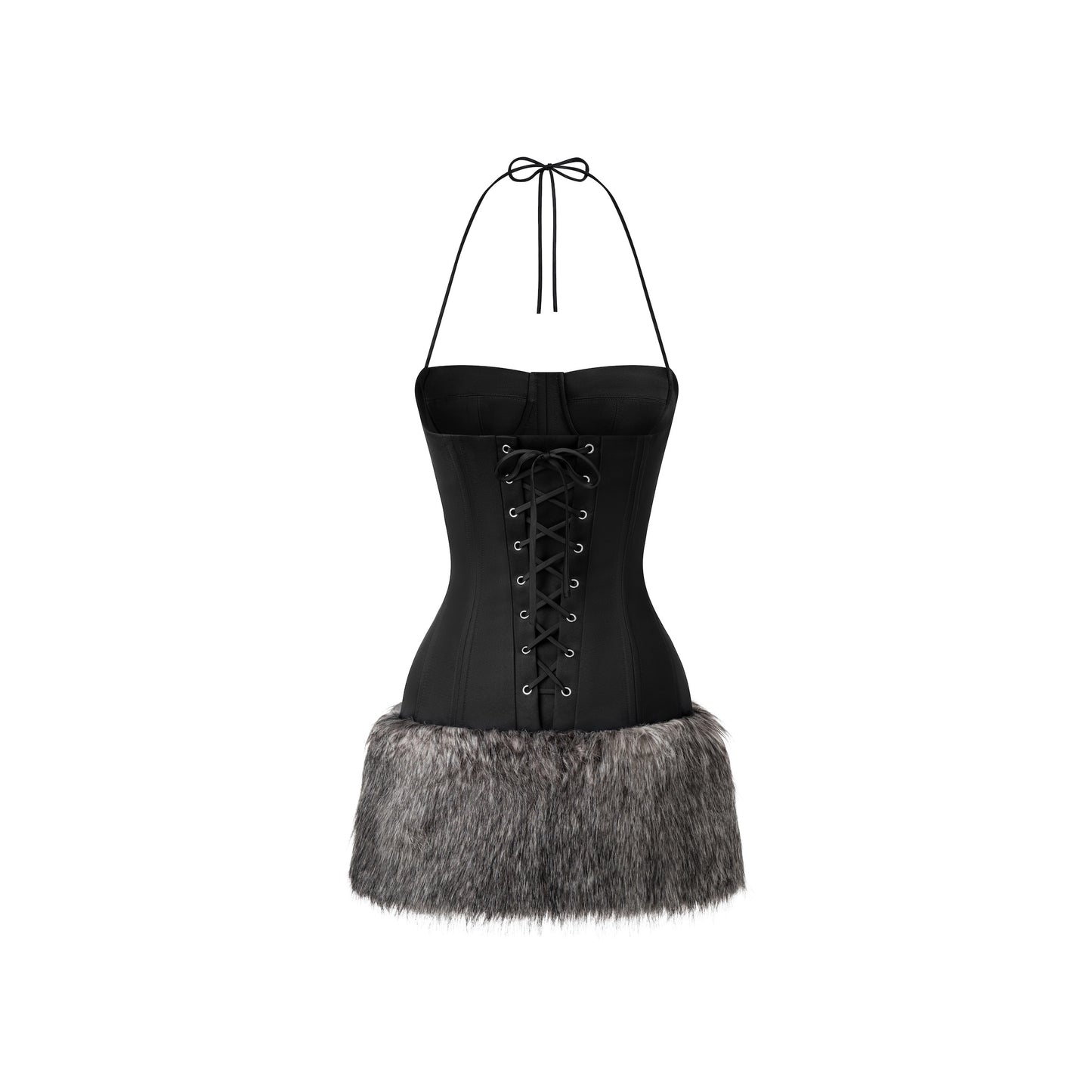 EVE CORSET FUR DRESS