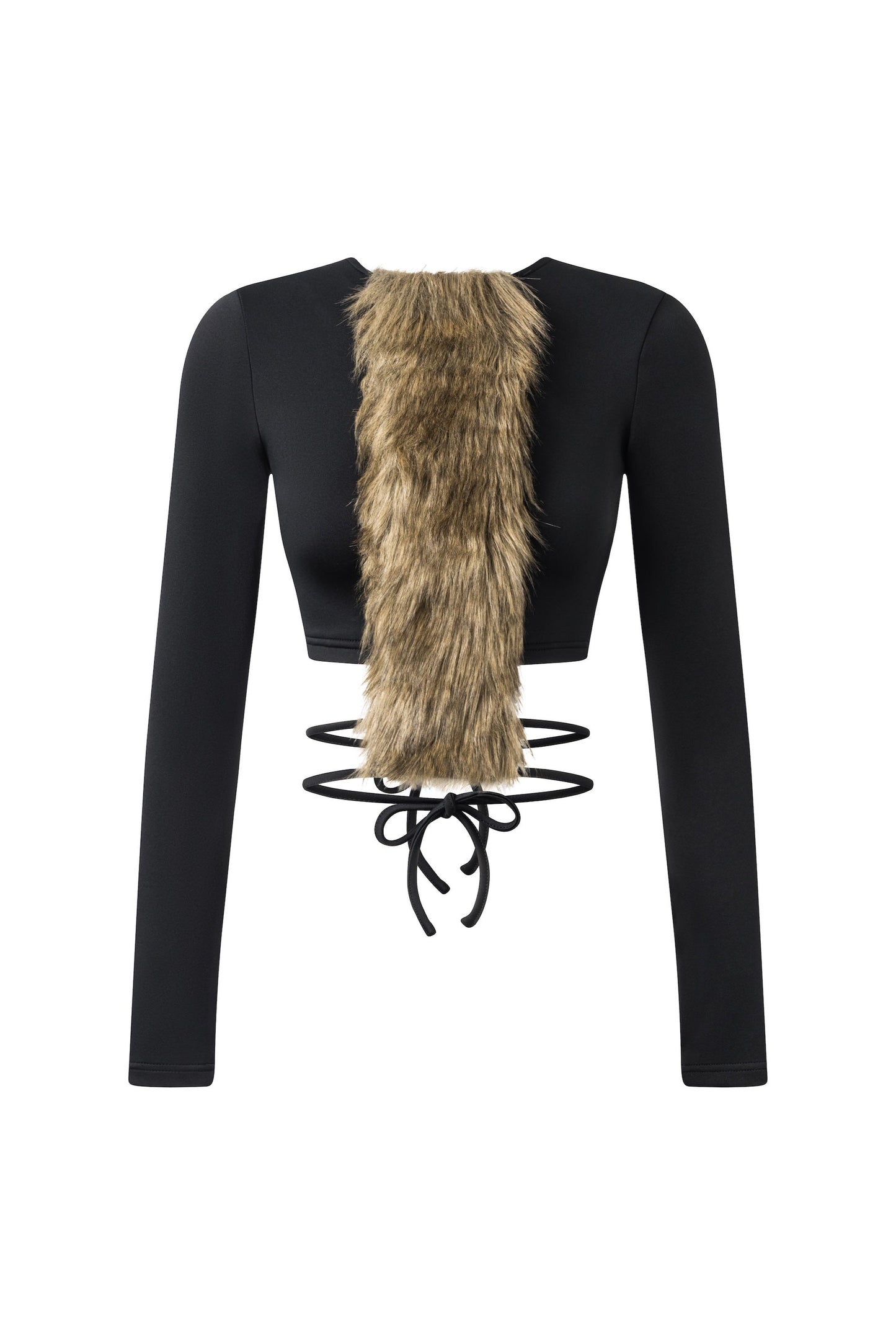 MARJA LONG-SLEEVE FUR TOP