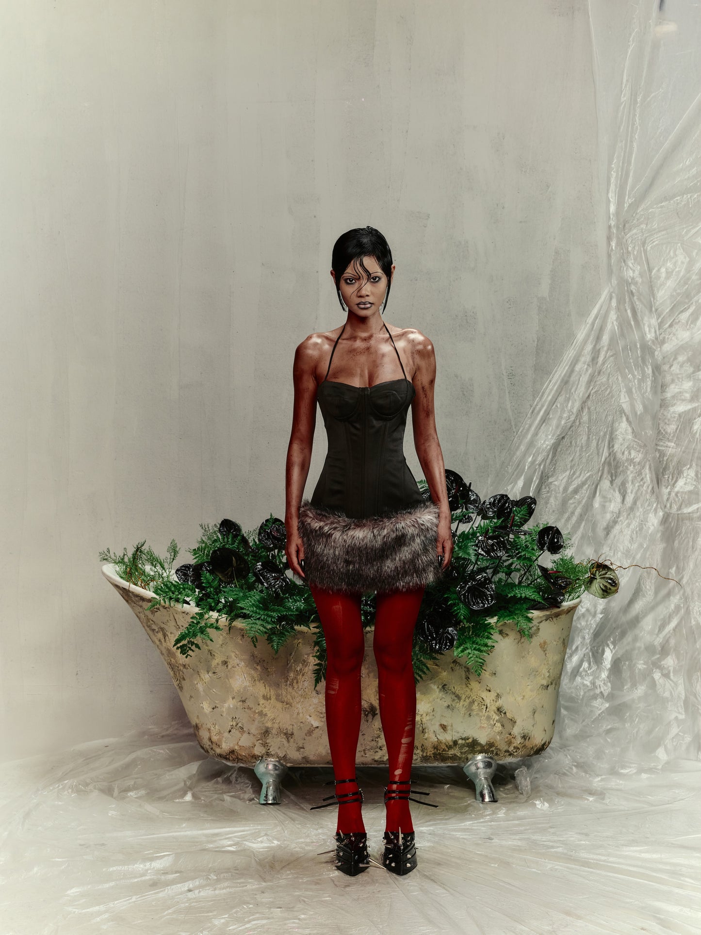 EVE CORSET FUR DRESS