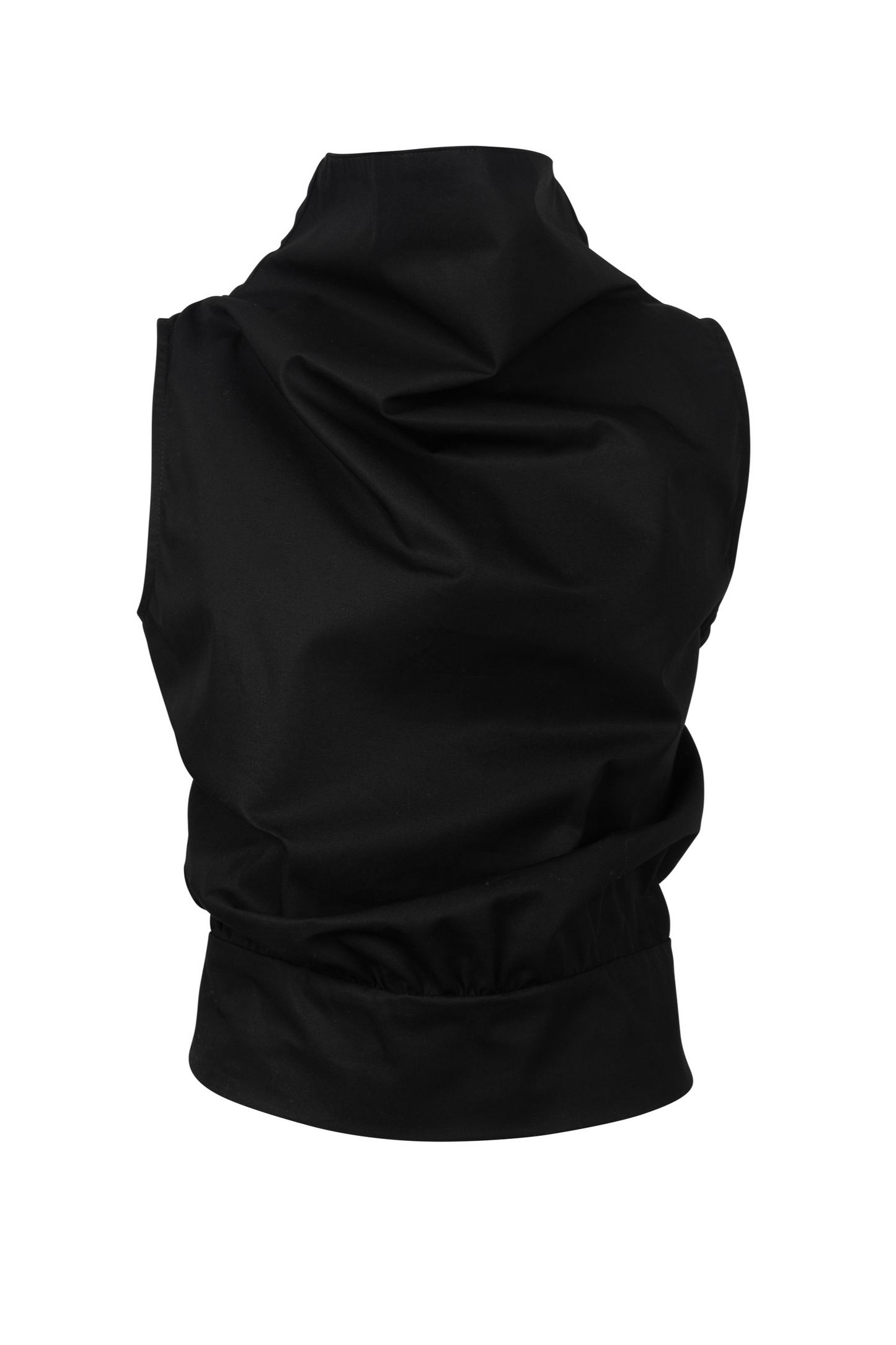 COWL TURTLENECK TANK BLACK