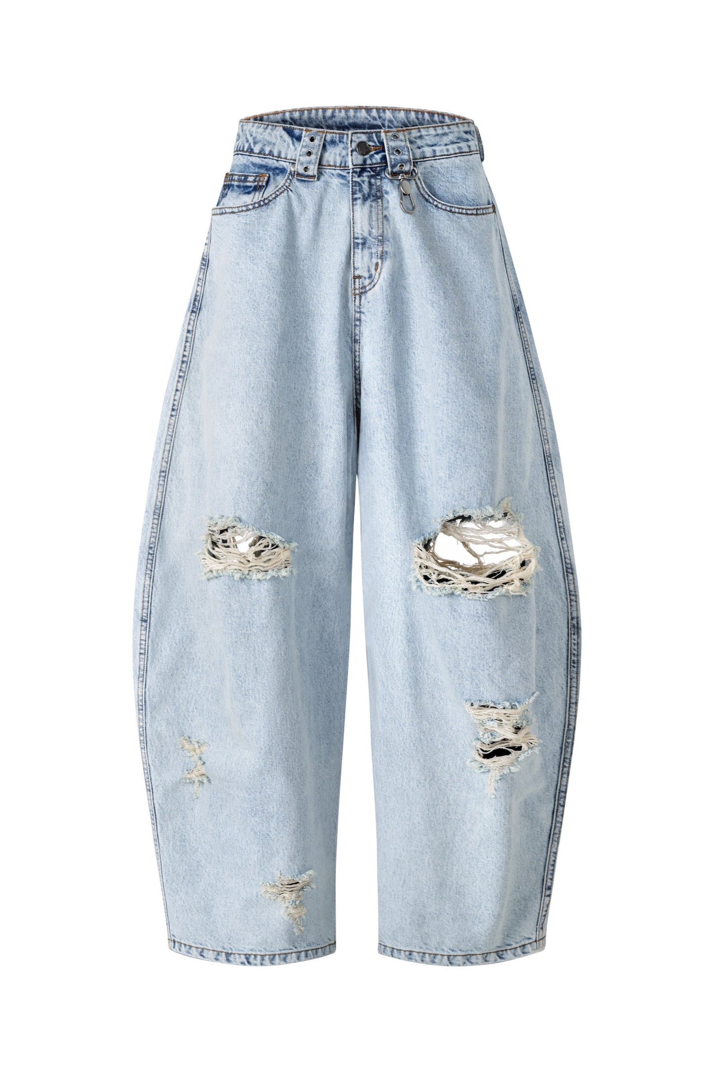 DISTRESSED BALLOON JEANS BLUE