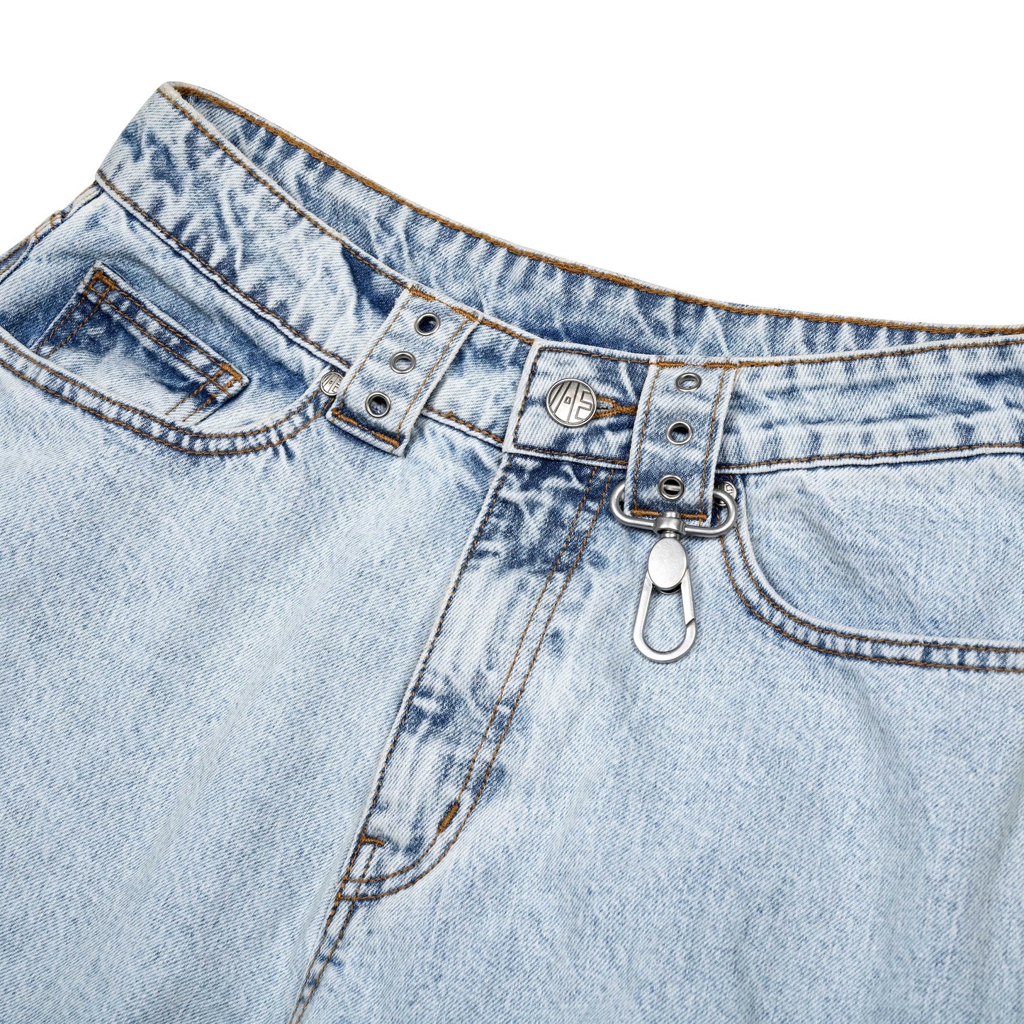 DISTRESSED BALLOON JEANS BLUE
