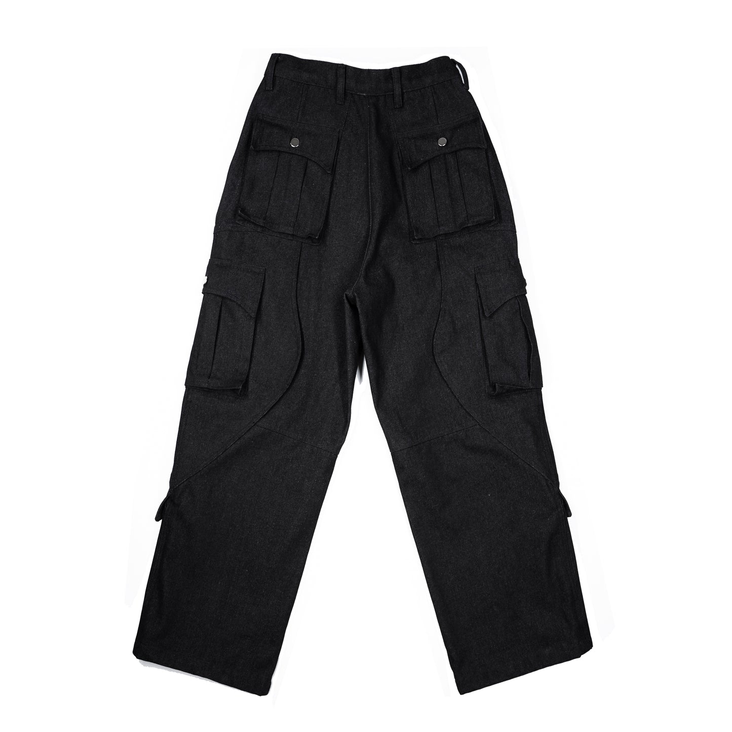 TAMASHI DENIM CARGO PANTS BLACK