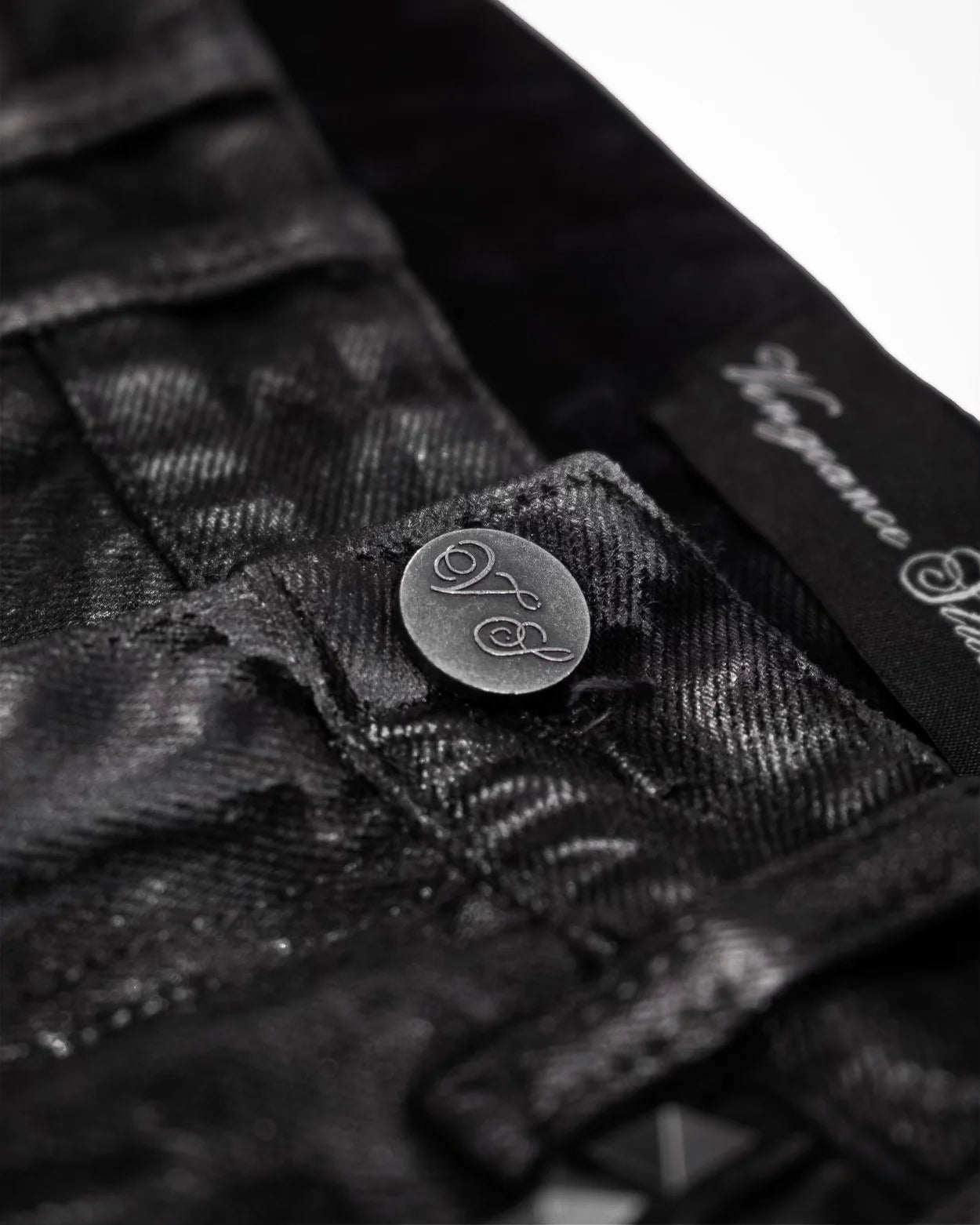 VENDETTA WAXED DENIM JEANS