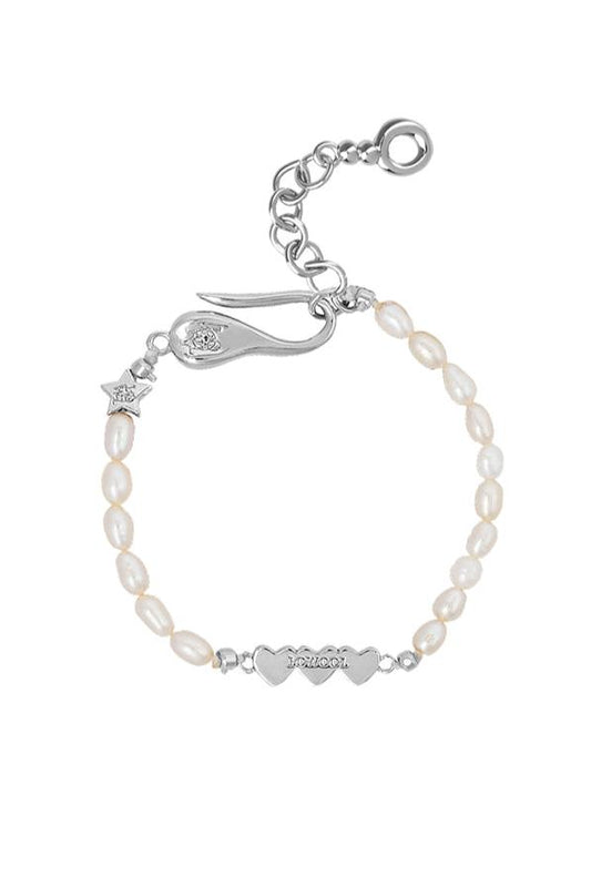 TRIPLE HEART PEARL BRACELET