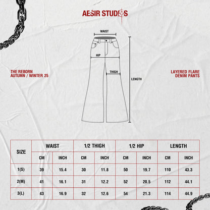 CYCLE LAYERED FLARE DENIM PANTS