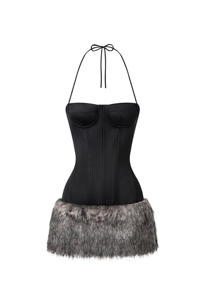 EVE CORSET FUR DRESS