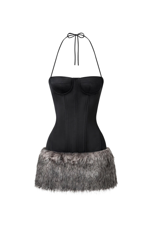 EVE CORSET FUR DRESS