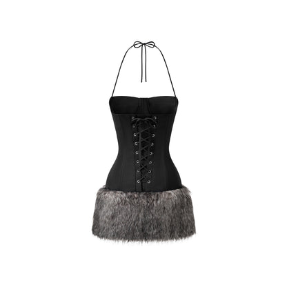 EVE CORSET FUR DRESS