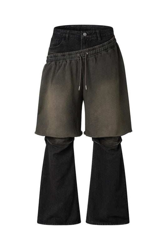 CYCLE LAYERED FLARE DENIM PANTS