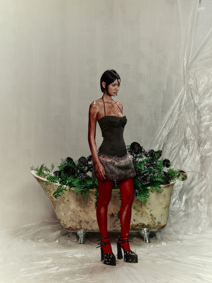 EVE CORSET FUR DRESS