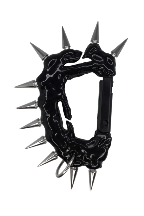 BLACK CARABINER WITH SPIKES