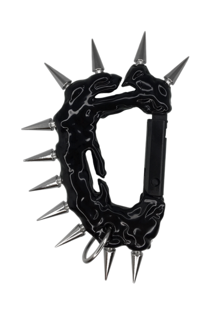 BLACK CARABINER WITH SPIKES