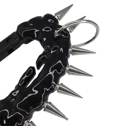 BLACK CARABINER WITH SPIKES