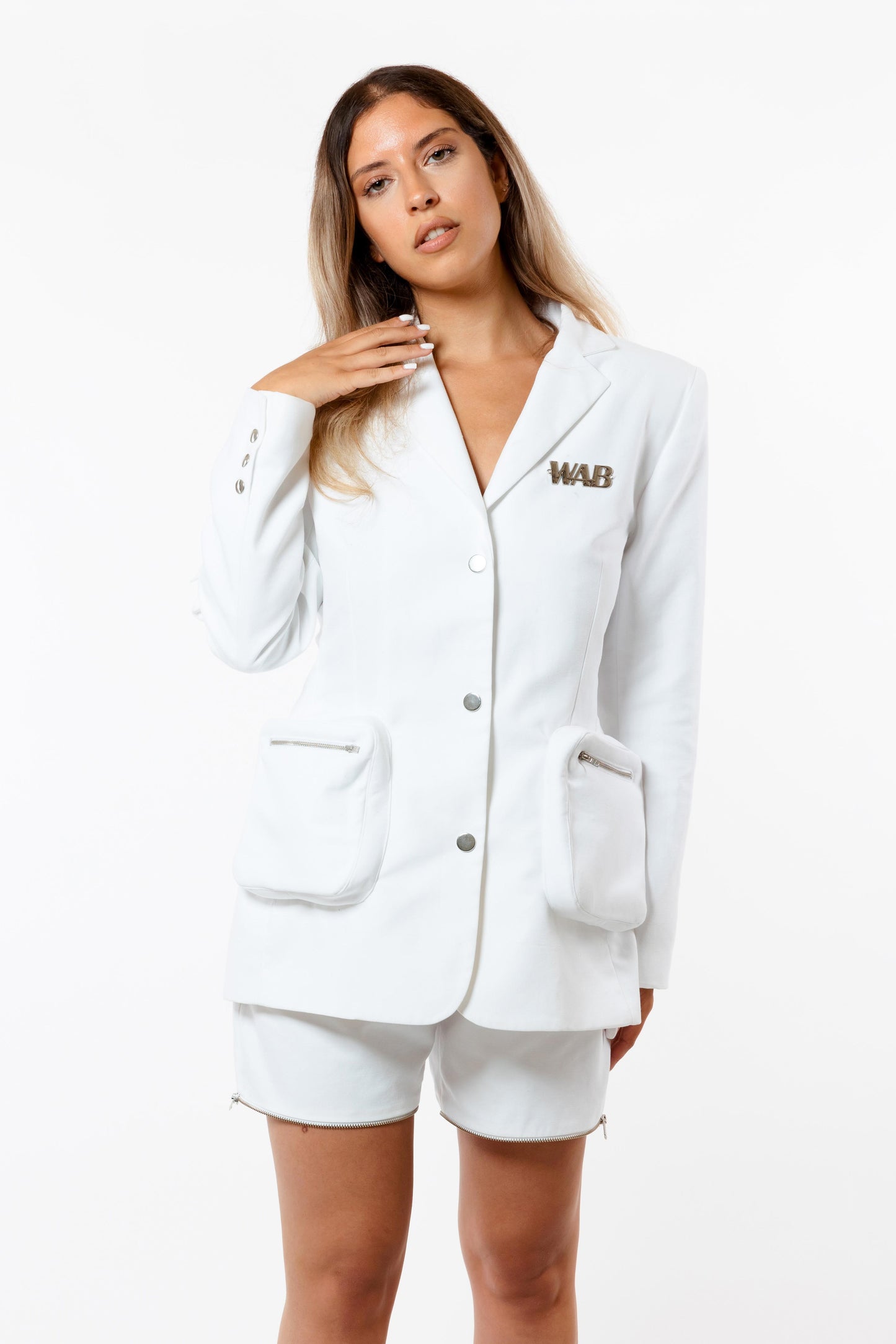 WHITE DRAMA BLAZER