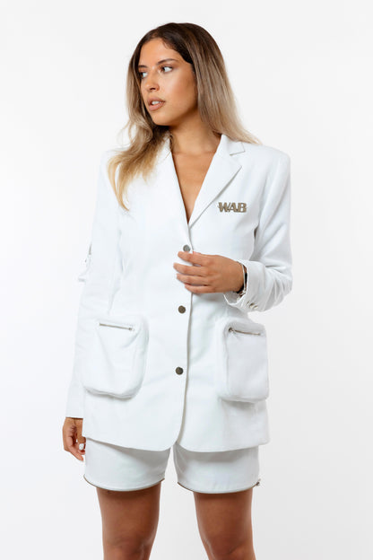 WHITE DRAMA BLAZER