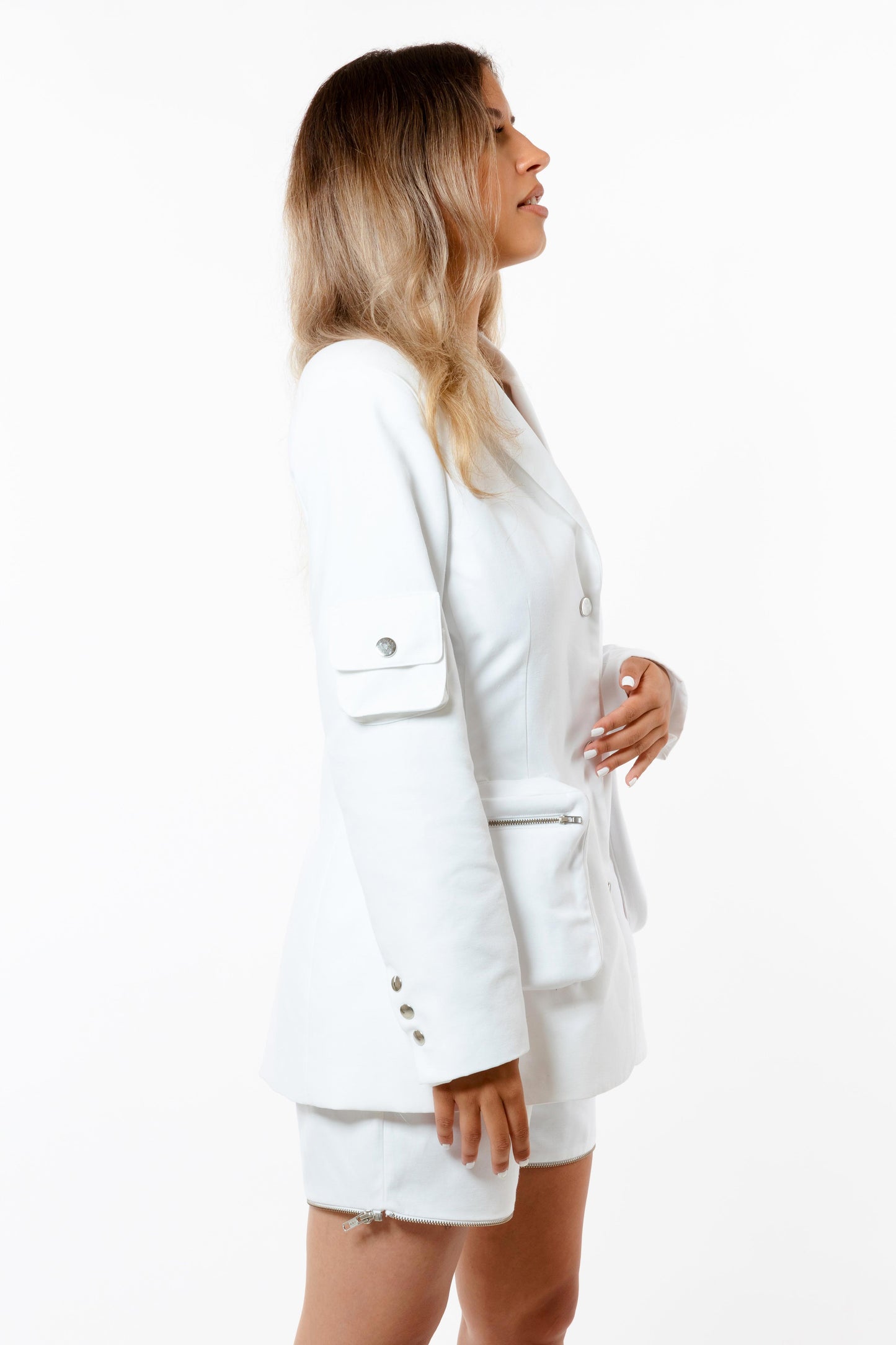 WHITE DRAMA BLAZER