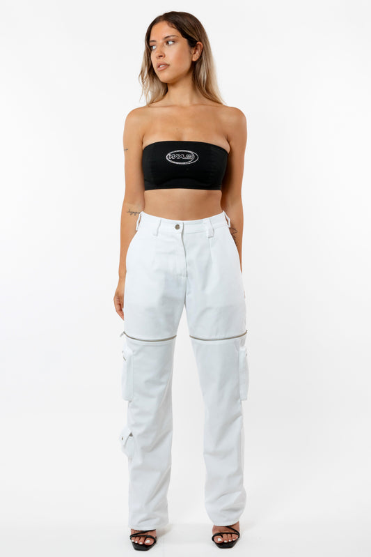 WHITE DRAMA PANTS