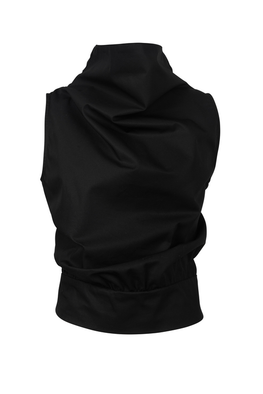 COWL TURTLENECK TANK BLACK