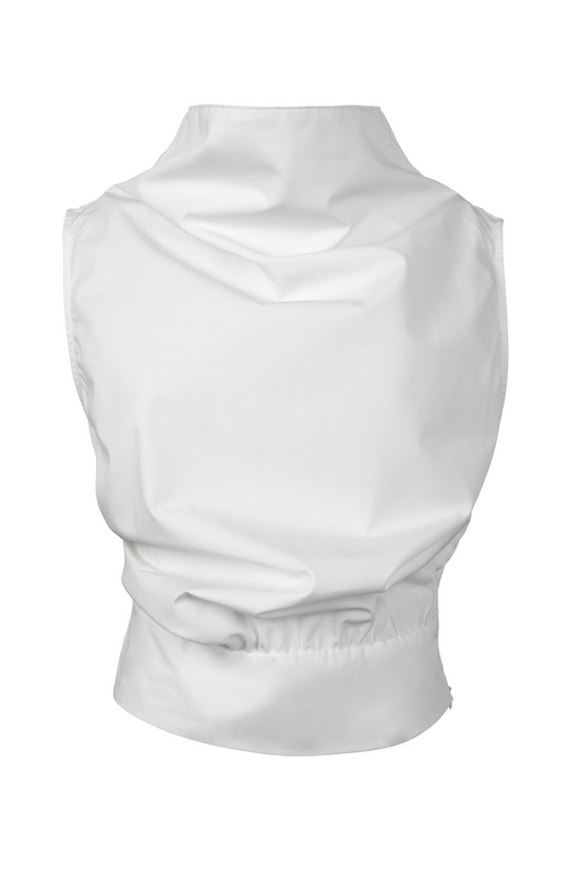 COWL TURTLENECK TANK WHITE