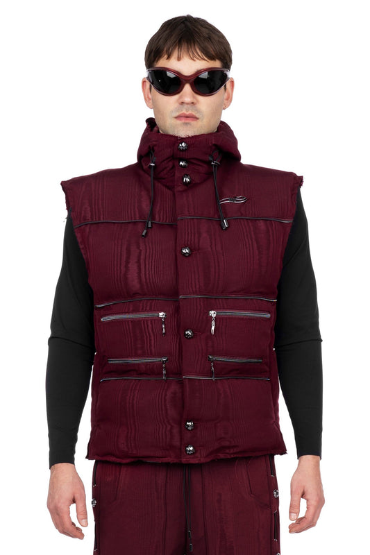 TRACK PUFFER VEST BORDEAUX