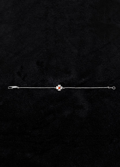 RED CROSS SILVER BRACELET