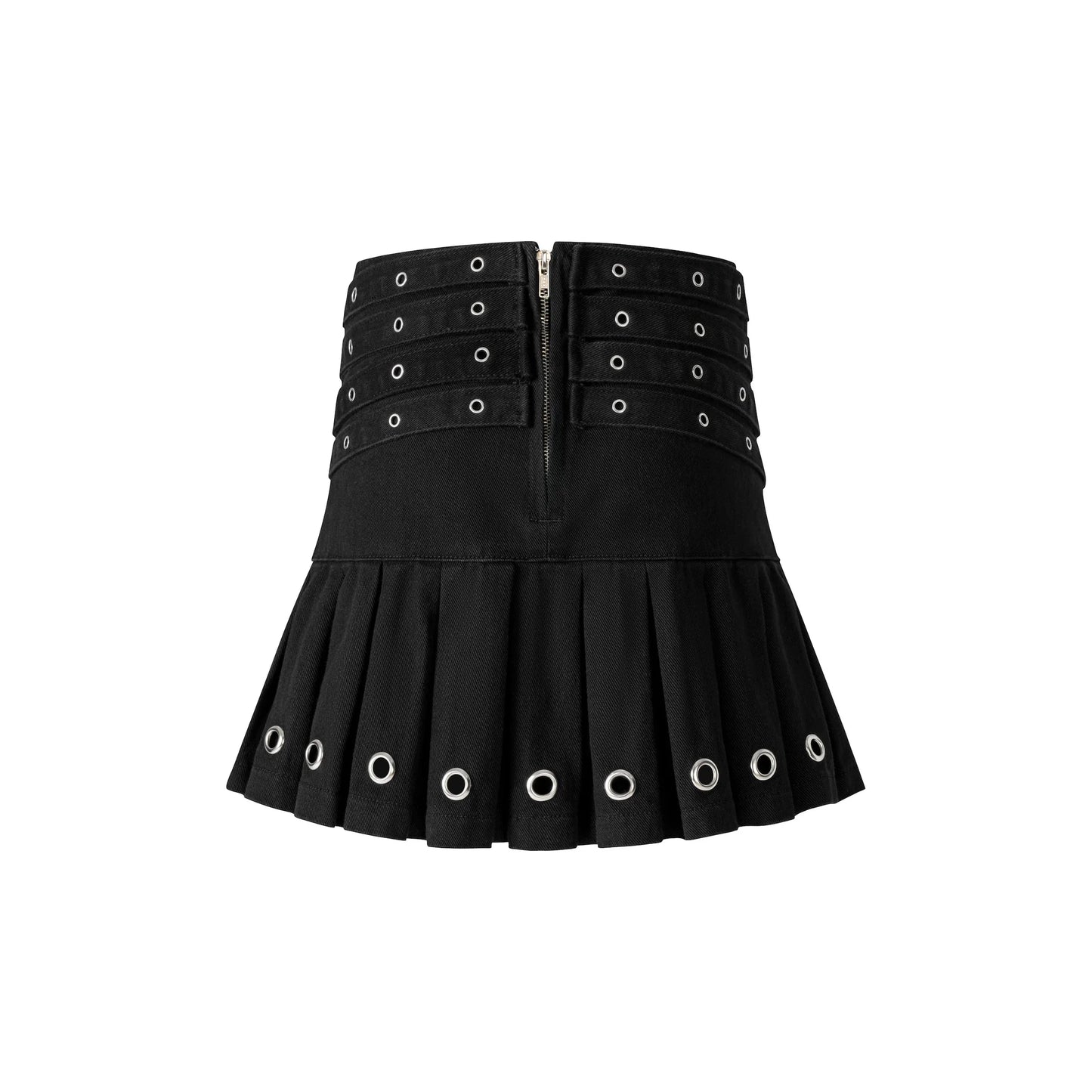 MULTI BUCKLE PLEATED SKIRT