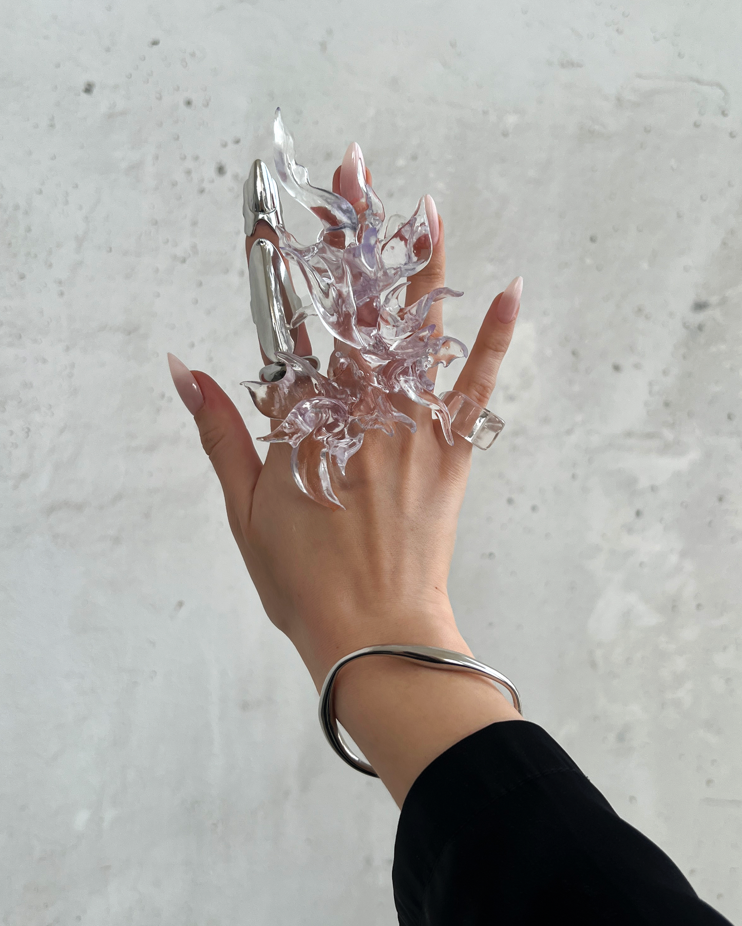 TRANSPARENT CORAL RING
