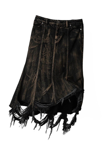 DESTROYED MIDI SKIRT